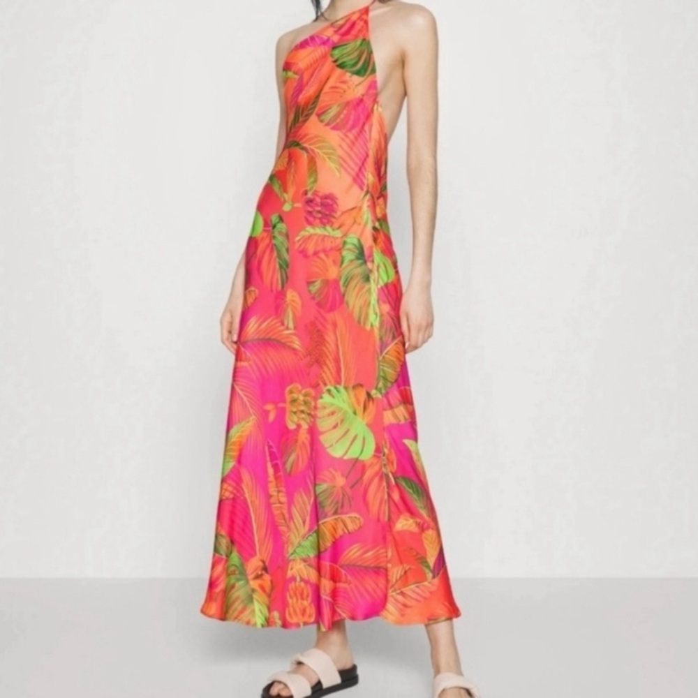 FARM Rio One-Shoulder Dress Ombré Forest Multicolor, Size XL - Picture 15 of 15